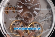 Audemars Piguet Jules Audemars Skeleton Tourbillon Asia ST25 Automatic Steel Case Brown Dial Roman Numeral Markers and Brown Leather Strap