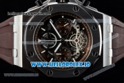 Audemars Piguet Royal Oak Offshore Tourbillon Chronograph Miyota Quartz Movement Steel Case Brown Dial With Stick Markers Brown Rubber Strap