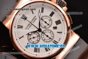 Ulysse Nardin Maxi Marine Chrono Swiss Valjoux 7750-SHG Automatic Rose Gold Case with White Dial and Roman Numeral Markers (EF)