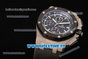 Audemars Piguet Royal Oak Offshore Chrono Miyota Quartz Steel Case with PVD Bezel Black Dial and White Stick Markers (EF)