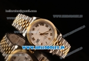 Rolex Datejust 37mm Swiss ETA 2836 Automatic Two Tone with White Dial and Roman Markers