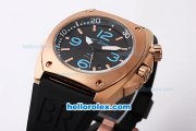 Bell & Ross BR 02 Automatic Movement Rose Gold Case with Black Dial