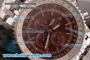 Breitling Navitimer ST17 Automatic with Brown Dial and Silver Stick Marker-SSband
