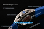 Ulysse Nardin Maxi Marine Automatic Movement Steel Case with Blue Dial and White Roman Numeral Marker-Blue Rubber Strap