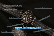 Hublot Big Bang Chronograph Quartz Movement Full Ceramic Case with Black Dial and Black Rubber Strap-Silver Numeral Marker