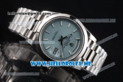 Rolex Day-Date Clone Rolex 3255 Automatic Stainless Steel Case/Bracelet with Blue Dial and Stick Markers