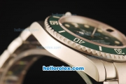 Rolex Submariner Swiss ETA 2836 Automatic Movement Steel Case and Strap with Green Dial and Green Ceramic Bezel