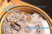 Rolex Daytona Swiss Valjoux 7750-SHG Automatic Gold Case/Strap with Diamond Bezel - Black Dial and Diamond Markers