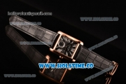 Cariter Tank MC Swiss ETA 2824 Automatic Rose Gold Case with Black Dial and White Roman Numeral Markers