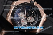 Audemars Piguet Royal Oak Offshore Chrono Miyota OS Quartz Rose Gold Case with Black Dial Black Rubber Strap and White Subdials (EF)