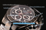 Rolex Daytona Project X Designs Asia 3836 Automatic Full PVD with White Stick Markers and Black Dial