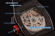 Richard Mille RM011 Swiss Valjoux 7750-SHG Automatic PVD Case with Black Rubber Strap and Skeleton Dial Numeral Markers