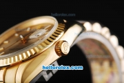 Rolex Datejust Automatic Movement Full Gold with Gold Dial and White Stick Marking