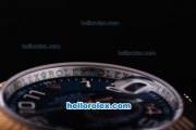 Rolex Datejust Oyster Perpetual Automatic Rose Gold Bezel with Blue Dial and White Number Marking-Small Calendar