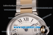 Cartier Ballon Bleu De Small Swiss Quartz Two Tone Case/Bracelet with White Dial and Black Roman Numeral Markers