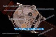 IWC Portuguese Power Reserve Clone IWC 52010 Automatic Steel Case with White Dial Arabic Number Markers and Brown Leather Strap - 1:1 Original (ZF)
