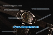 Rolex Submariner Vintage Asia 2813 Automatic Steel Case with Black Dial Dot Markers and Black Nylon Strap