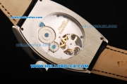 Franck Muller Swiss Tourbillon Manual Winding Movement Steel Case with Black Dial and White Arabic Numerals