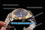 Rolex Datejust II Asia 2813 Automatic Two Tone Case/Bracelet with Dark Blue Dial and Roman Numeral Markers (BP)