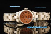 Rolex Oyster Perpetual Automatic Movement ETA Coating Case with Orange Dial and Stick Markers/Arabic Numerals