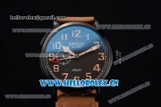 Zenith Pilot Type 20 GMT Asia ST25 Automatic PVD Case with Black Dial Arabic Numeral Markers and Brown Leather Strap