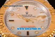 Rolex Yachtmaster Swiss ETA 2836 Automatic Movement 18K Gold Never Fade with Diamond Markers and White Dial-Two Tone