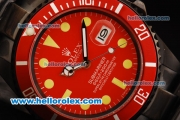 Rolex Submariner Automatic Movement Full PVD with Red Dial - Red Bezel and Yellow Markers