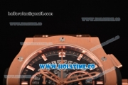 Hublot Classic Fusion Skeleton Chrono Miyota Quartz Rose Gold Case with Skeleton Dial and Stick Markers