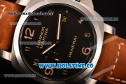 Panerai Luminor 1950 Marina 3 Days Automatic Clone P.9000 Automatic Steel Case with Black Dial and Yellow Arabic Numeral Markers