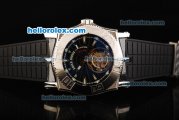 Roger Dubuis Easy Diver Tourbillon Manual Winding Movement Steel Case with Black Dial and Rubber Strap