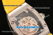 Richard Mille RM007 Miyota 6T51 Automatic Steel Case with Diamonds Dial and Yellow Rubber Strap