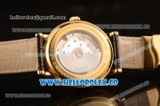 Breguet Classique Miyota 9015 Automatic Yellow Gold Case with White Dial Black Leather Strap and Arabic Numeral Markers