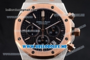 Audemars Piguet Royal Oak Miyota Quartz Two Tone Case/Bracelet with Black Dial and Stick Markers