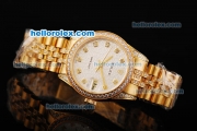 Rolex Datejust Automatic Movement Gold Case and Bracelet with Diamond Bezel