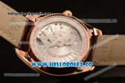 Omega De Ville Tresor Master Co-Axial Clone 8800 Automatic Rose Gold Case with White Dial and Brown Leather Strap - (YF)