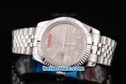 Rolex Datejust II Oyster Perpetual Automatic Movement Silver Case with Khaki Rolex Logo Dial and Stick/Numeral Marker-SSband