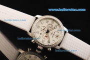 Chopard Mille Miglia Jacky Ickx Edition Chronograph Miyota Quartz Movement White Dial with Diamond Bezel and White Rubber Strap