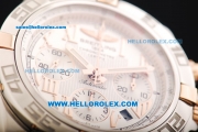 Breitling Chronomat B01 Swiss Valjoux 7750 Automatic Movement Steel Case with White Dial and Rose Gold Roman Numerals