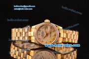 Rolex Datejust Lady 2813 Automatic Gold Dial with Yellow MOP Dial Gold Strap and Diamond Markers ETA Coating