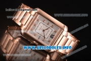 Cartier Tank Anglaise Miyota 9015 Automatic Rose Gold Case/Bracelet with Silver Dial and Diamonds Markers