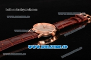 Vacheron Constantin Patrimony Swiss ETA 2824 Automatic Rose Gold Case with White Dial and Stick Markers