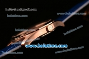 Omega Seamaster Aqua Terra 150 M Small Seconds 6497 Manual Winding Rose Gold Case with Blue Dial and Blue Leather Strap