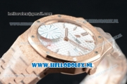 Audemars Piguet Royal Oak Swiss Quartz Rose Gold Case with White Dial and Rose Gold Bracelet (EF)