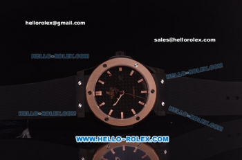 Hublot Classic Fusion Automatic PVD Case with Rose Gold Bezel and Black Carbon Fibre Dial-ETA Coating