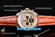 Breitling for Bentley Tourbillon Skeleton Automatic with White Dial and White Bezel-Brown Leather Strap