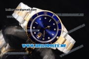 Rolex Submariner Clone Rolex 3135 Automatic Two Tone Case/Bracelet with Blue Dial and Dot Markers (BP)