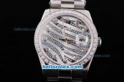 Rolex Datejust New Model Oyster Perpetual Automatic Movement with Diamond Bezel,Diamond Crested Dial and Diamond Marking