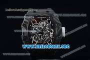 1:1 Richard Mille RM 35-02 RAFAEL NADA Japanese Miyota 9015 Automatic Black PVD Case with Skeleton Dial White Crown Black Rubber Strap