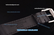 IWC Pilot's Chronograph Miyota Quartz Steel Case with White Dial and Black Leather Strap