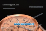 Cartier Calibre De Swiss ETA 2824 Automatic Rose Gold Case with Black Roman Numeral Markers and Rose Gold Dial